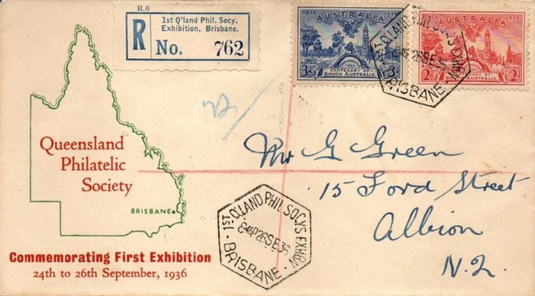 1936 exhibition first day cover 2 small